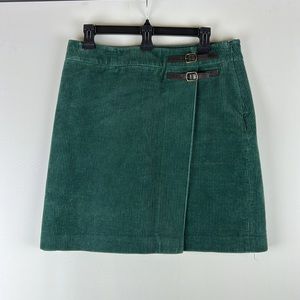 Boden Corduroy Skirt Jumbo Cord Kilt Wrap Dark Hunter Green 8R